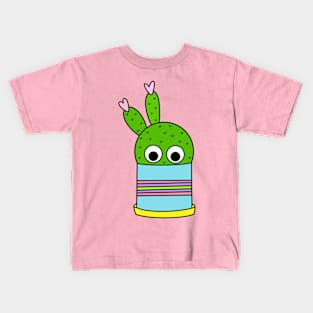 Cute Cactus Design #210: Beaver Tail Cactus In Cute Pot Kids T-Shirt